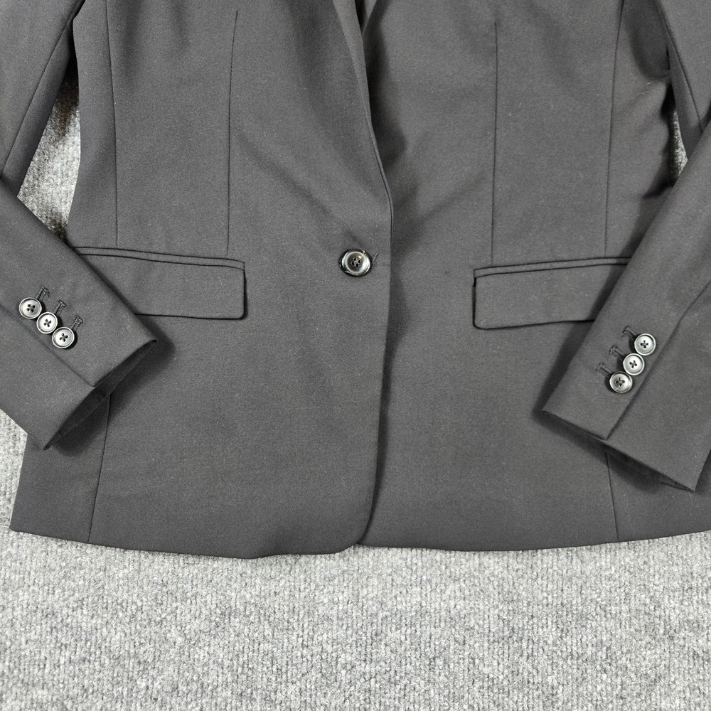 Banana Republic 95% Woo Blazer Womens 6 Petite Black 95%Wool Blend Single Button - Picture 2 of 10